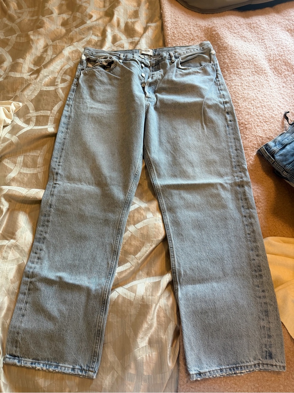 AGOLDE Women's Straight-Leg Jeans - Light Blue Wash